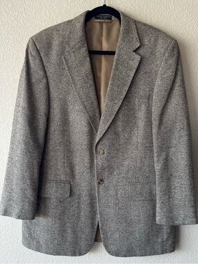 VTG Shaver Lake Sport Coat 100% Silk Men’s 40R Gottschalks Blazer Brown / Taupe